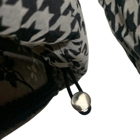 Houndstooth Lightweight Puffer Jacket w/ Drawstring Hem Vimyig Womens Size S NWT - Picture 4 of 10